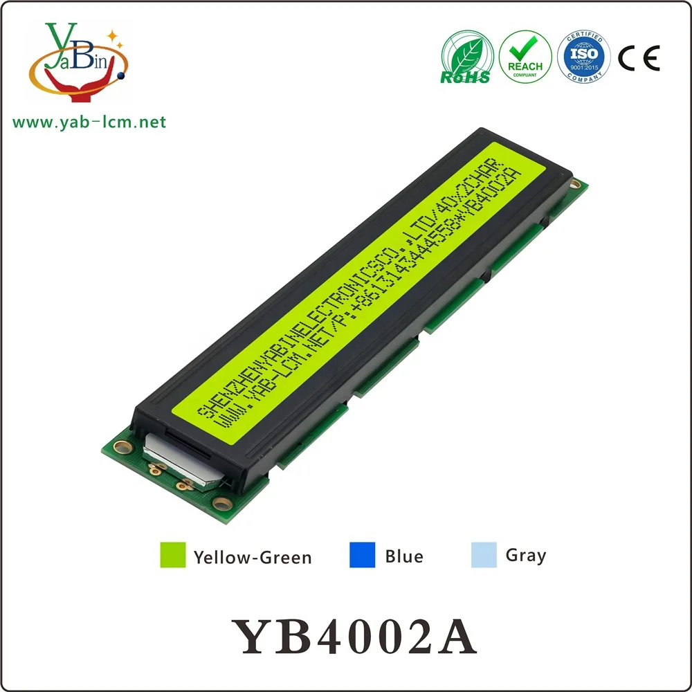 Low Cost Monochrome Character Lcd module display 40X2 (Size: 182x35.5mm)