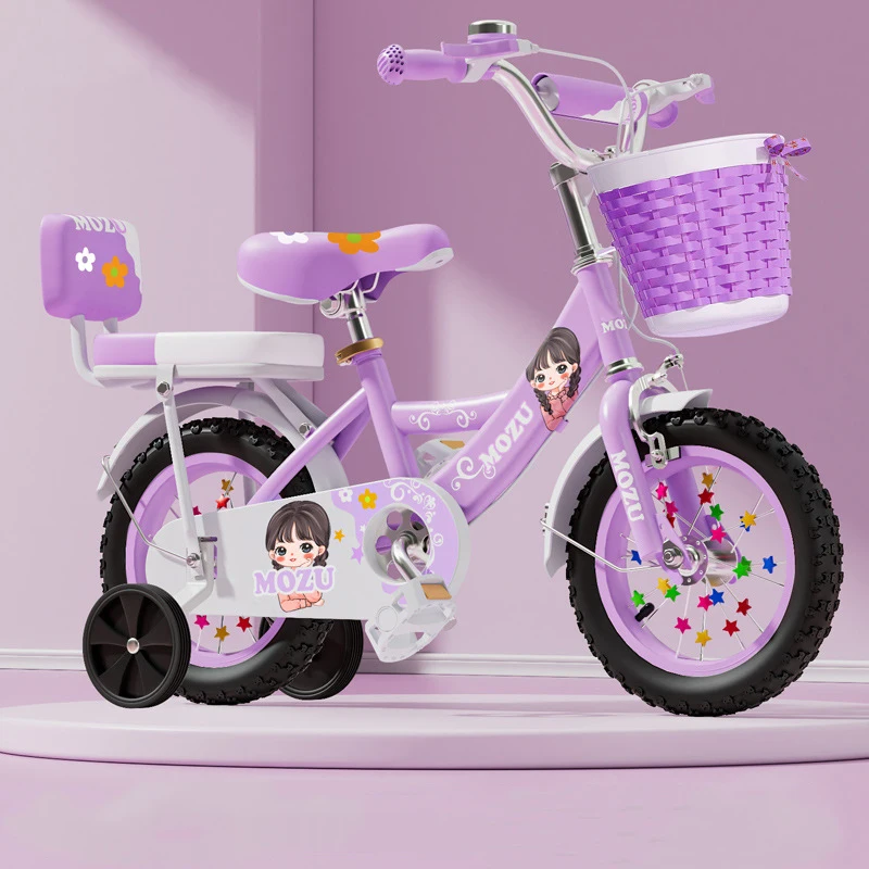 Wholesale kids four wheels bike with basket metal children bicycle in good price kids bike
