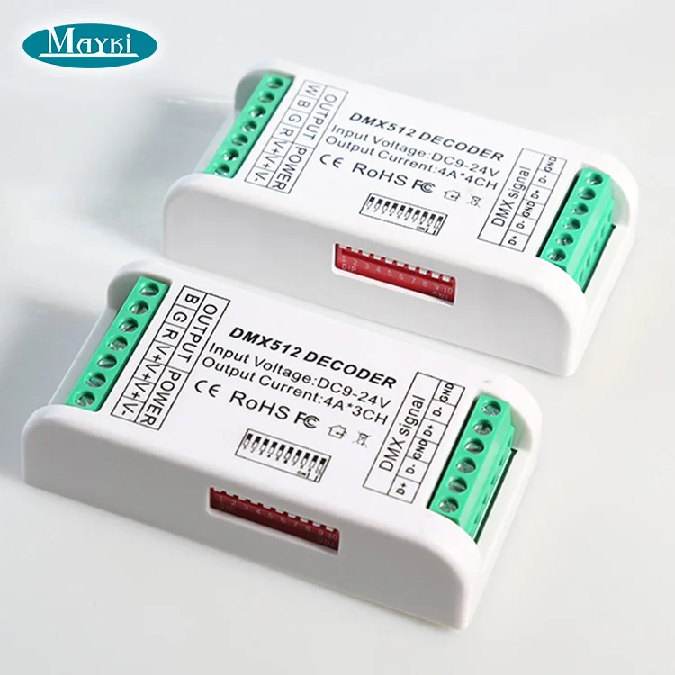 MINI DMX Control 3 Channel DMX receiver LED Strip RGB DMX512 Decoder dimmer driver with DIP switches