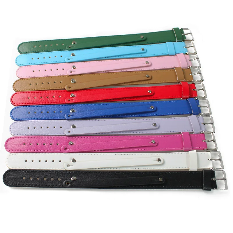 contact us for more styles 18+8 plain PU leather personalized custom name bling initial letter bracelets