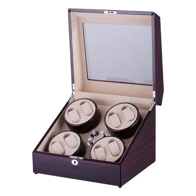 Luxury High quality  molle Automatic watch winder safe wood leather rotations watch winder box  8 slots open-stop