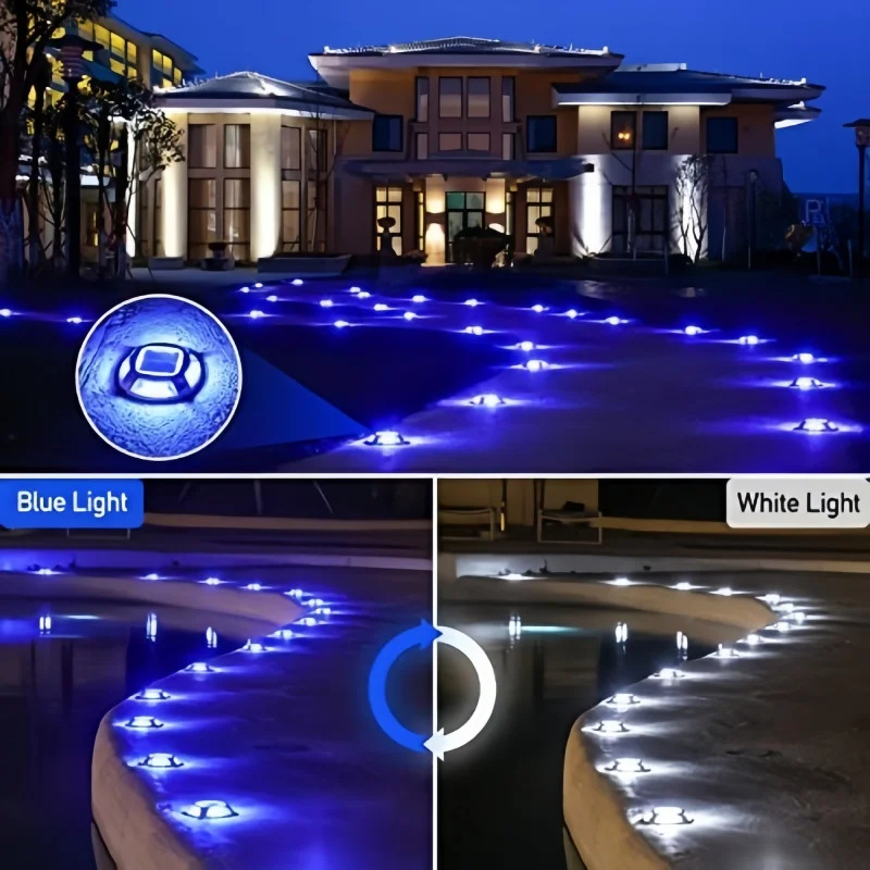 IP68 Waterproof Outdoor ABS Yard Underground Lamp  LED Solar Powered Motion Sensor Disk Park Ground Garden Light