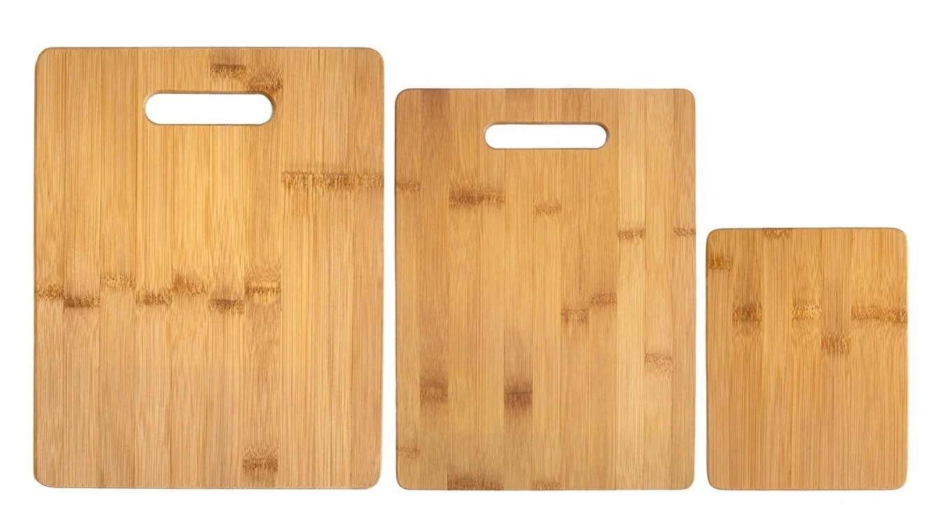 Bamboo 3-Piece Cutting Board Set Kitchen Chopping Blocks With Handle Eco-friendly Large Food Trays