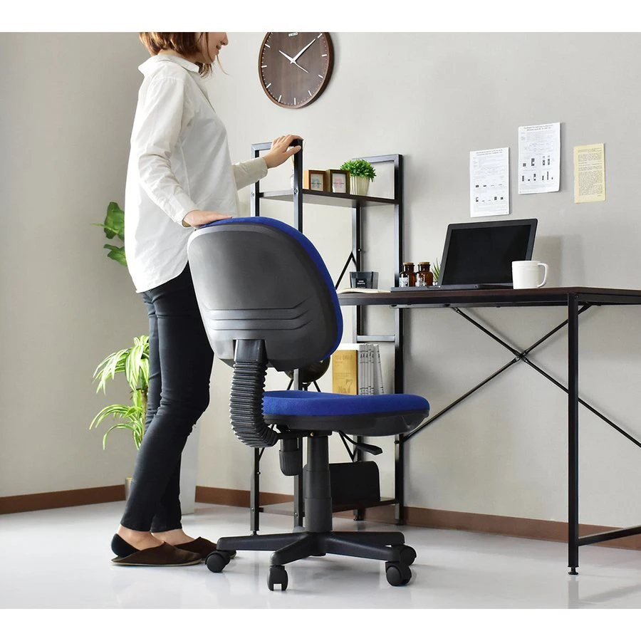 Ergonomic Typist Armless Computer Table Adjustable Traditional Fabric Swivel Office Chair