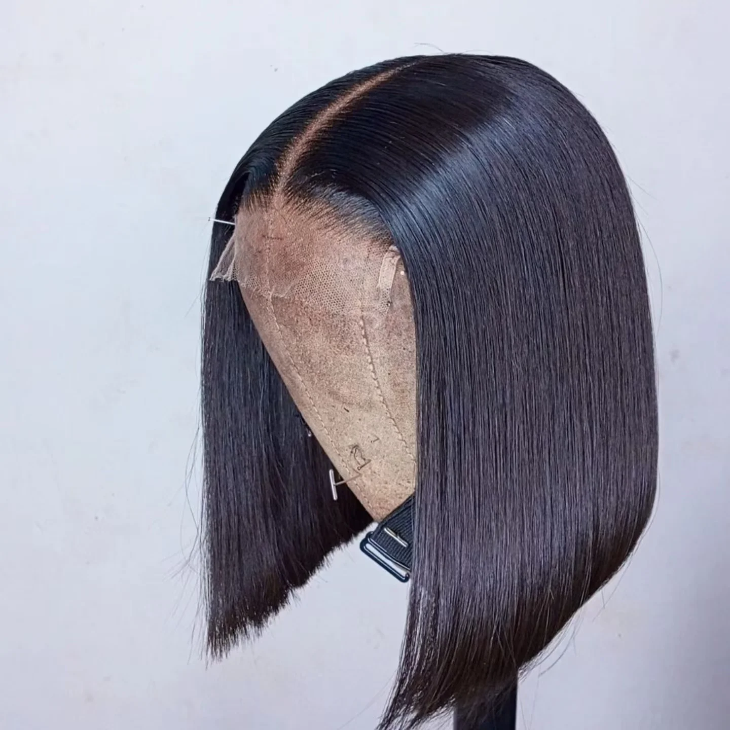 8 inch lace front glueless brazilian colored  lace frontal peruvian square cut colorful bob wig for black women