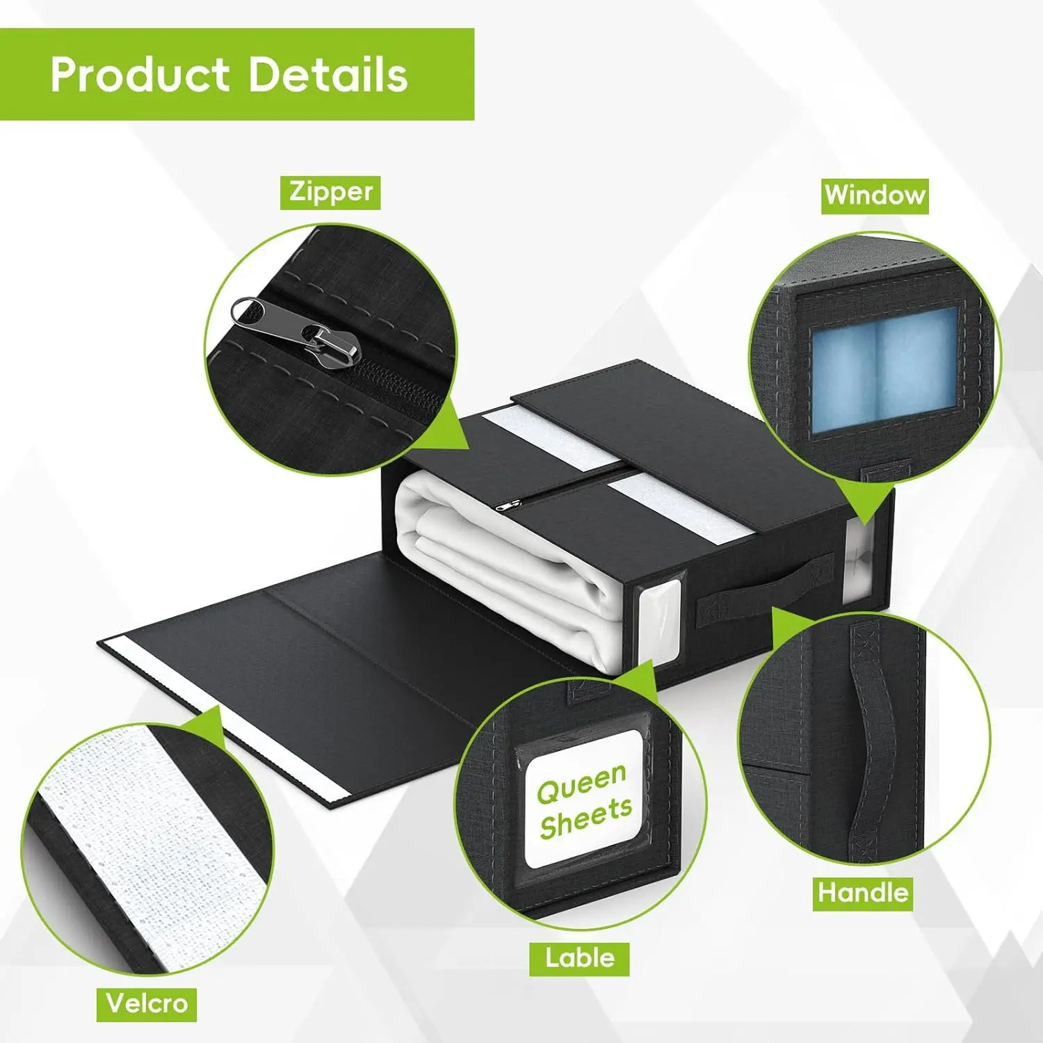 Large Capacity Foldable Window Bed Sheets Storage Box Dustproof Wardrobe Organiser with Lid Clothes Organising Storage Box