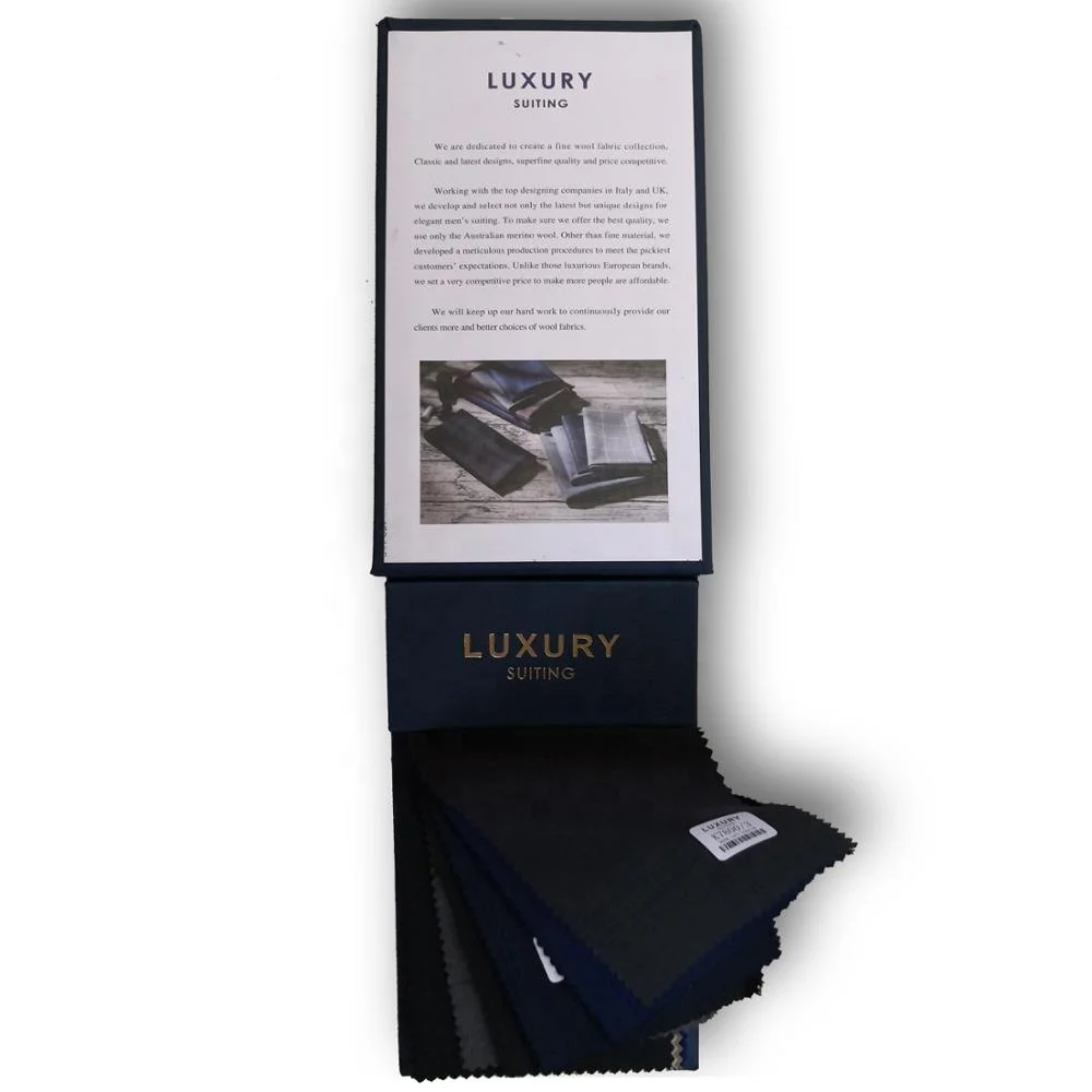 2020 new design high-end wool polyester suit fabric sample swatch book