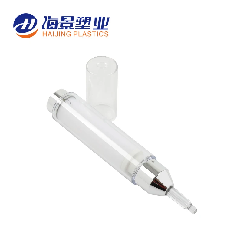 15ml syringe cosmetic container rose gold luxury airless syringe bottle for essence serum