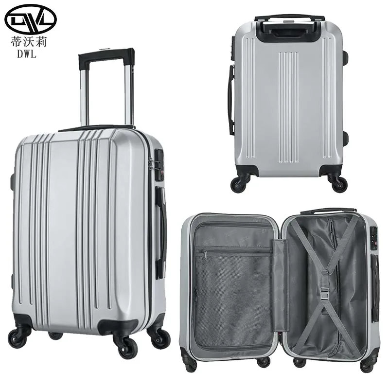 Custom Aluminum Suitcase Carry on ABS+PC 3PCS Spinner Trolley Luggage Suitcase Set with Mesh Pocket Hard Shell Luggage