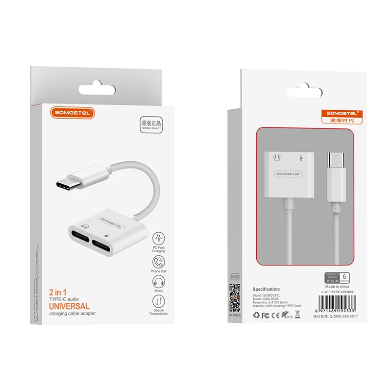 Адаптер USB C a-коннектор для наушников с дополнительным аудио адаптером и зарядки rapida tipo