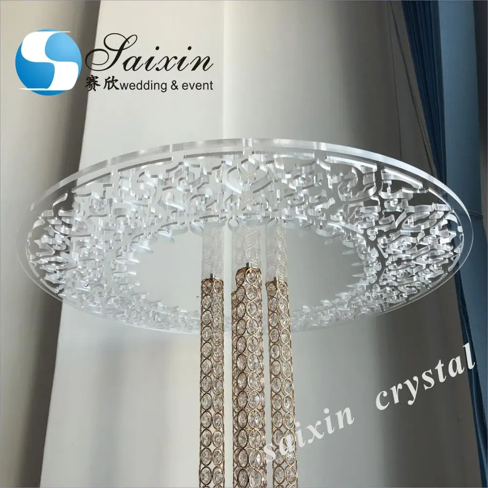 ZT-434 новых продуктов высоких лазерная резка акриловая подставка висит Кристаллы Дизайн для свадебного стола центральные