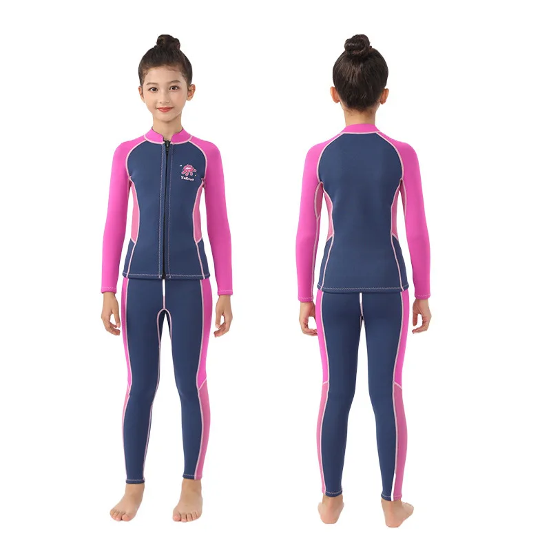 Children One Piece Surfing Swimming Full Wetsuit Anti-uv Child Diving Wetsuits 2.5mm Neoprene Wet Suit For Kids girl