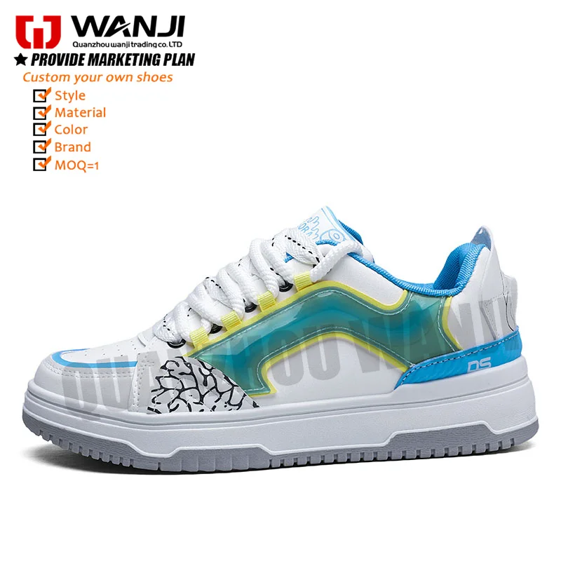 New Hot Selling Fresh Color Matching Casual Comfortable All-In-One Wear Buffer Shock Absorption Running Custom Sneakers