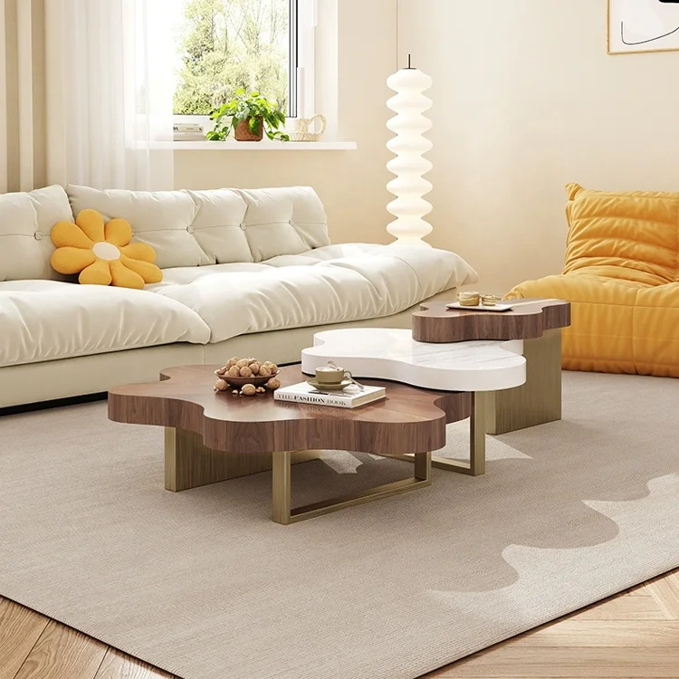 Wholesale High Quality Sofa Set Furniture Living Room Modern Solid Wood Coffee Table Apartment Mini Wooden Table