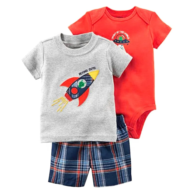 3-Piece floral summer kids clothes t shirt&pants romper infant baby girls princess style clothing sets