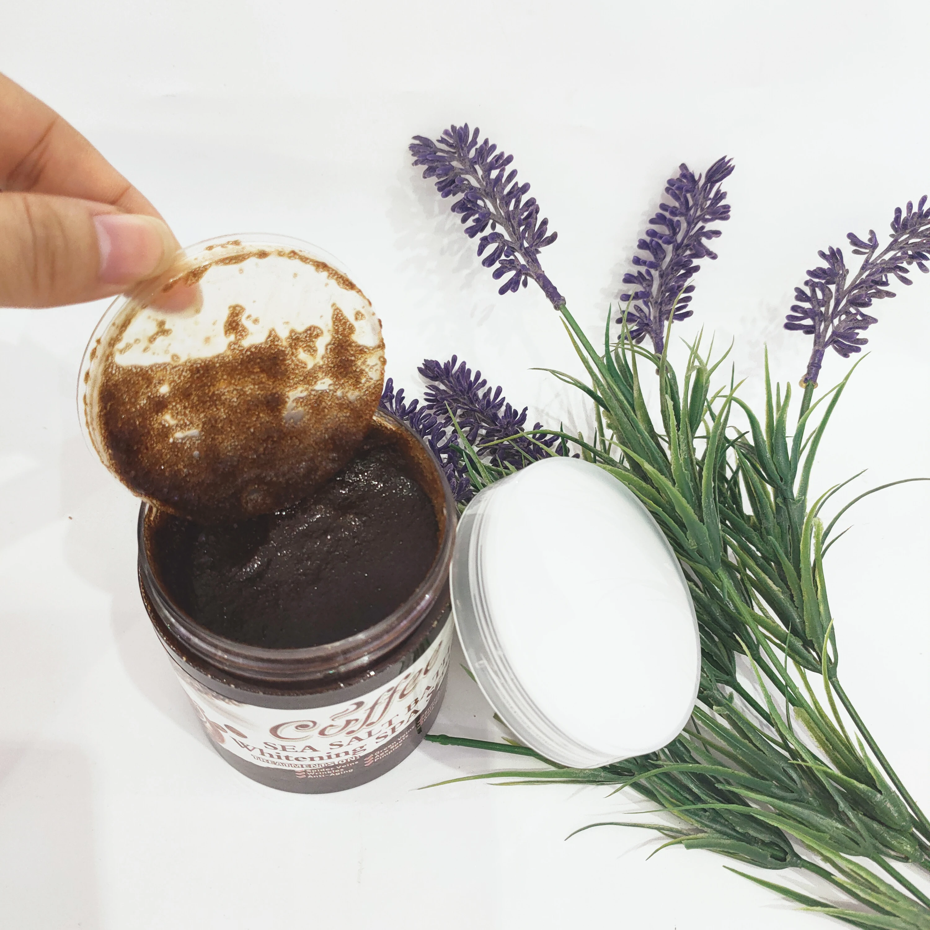 Natural Coffee Scrub Bath Salt Whitening Exfoliating Anti Cellulite Organic Sea Salt For Skincare