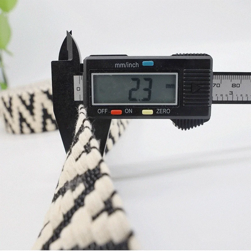1 1/2 inches patterned cotton ribbon for bag garment guitar,2.3mm thick recycled cotton strap