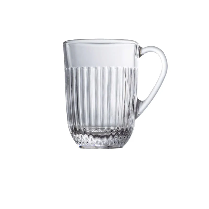 Heat resistant high glass water cups with handles for household use tea cups with colored handles water cups