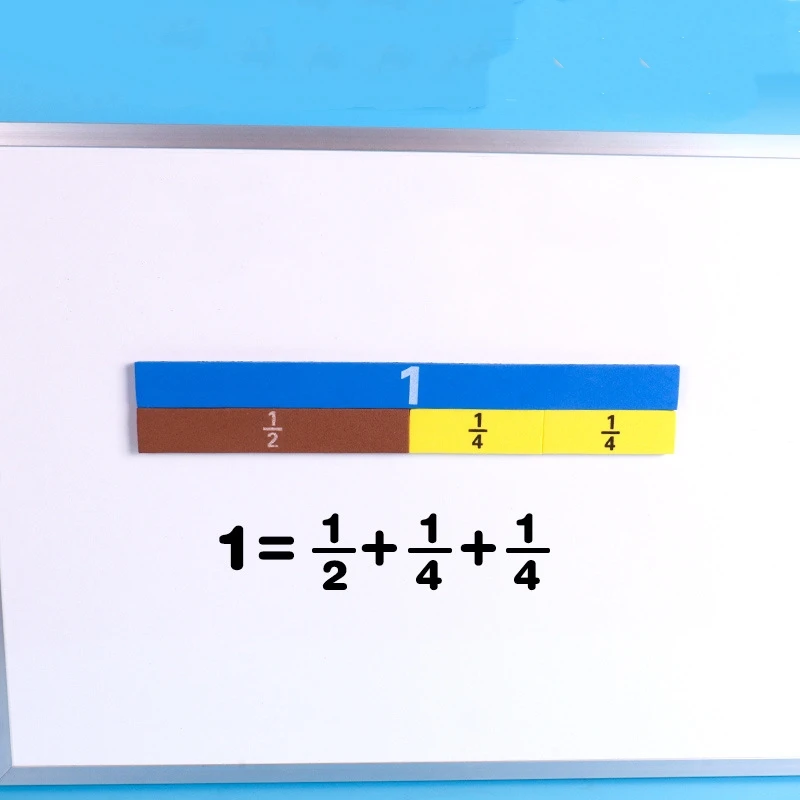 Educational Math Teaching Aids Manipulatives Equivalence 4th Grade Kids Magnetic Fraction Tile