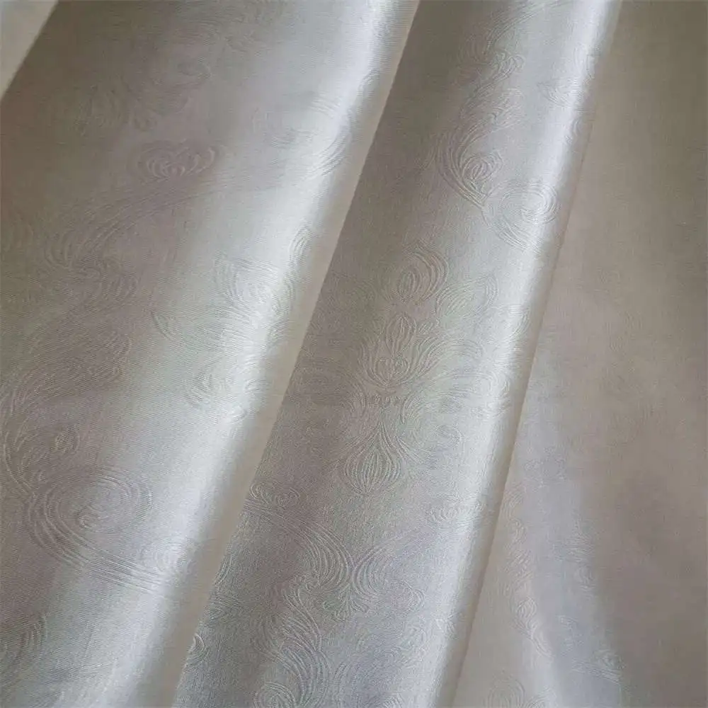 Wholesale New Design Linen Textured Thermal Insulated Grommet Woven Blackout Embossed Fabric Curtain Panels For Home
