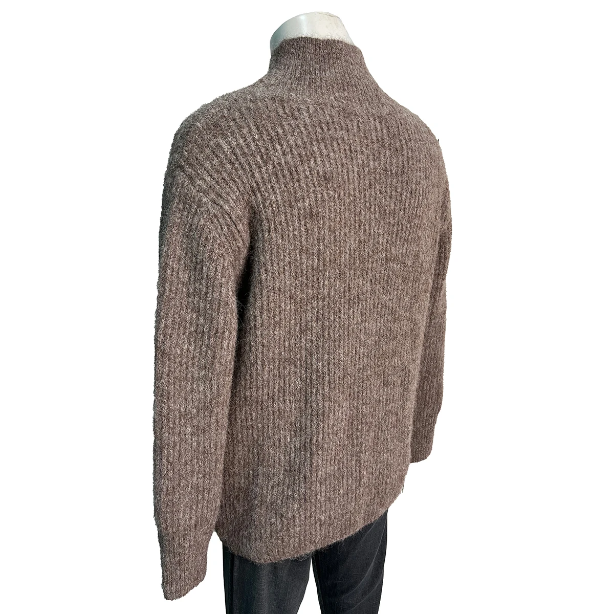 Support customization OEM & ODM man soft knit sweaters turtleneck plain mohair pullover winter knitwear with anti-pilling fleece