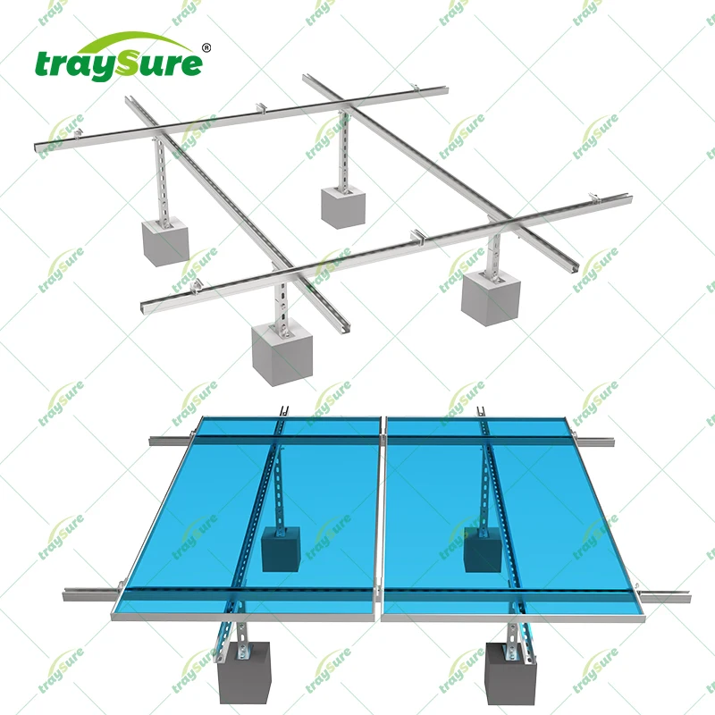 TRAYSURE Rooftop Solar Mounting System Customized Wire Mesh Cable Tray C Channel Roof Walkway Solar Mounting System