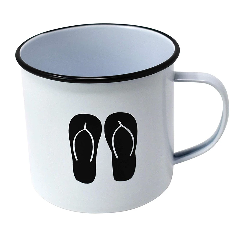 4oz 6oz 8oz 9oz 10oz promotion custom blank sublimation small enamel mug with stainless steel rim for christmas gift
