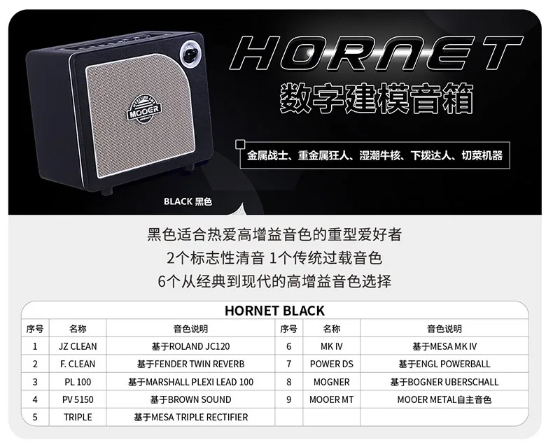 Портативная деревянная гитара Mooer Hornet 30i специальный динамик с искажением Bluetooth