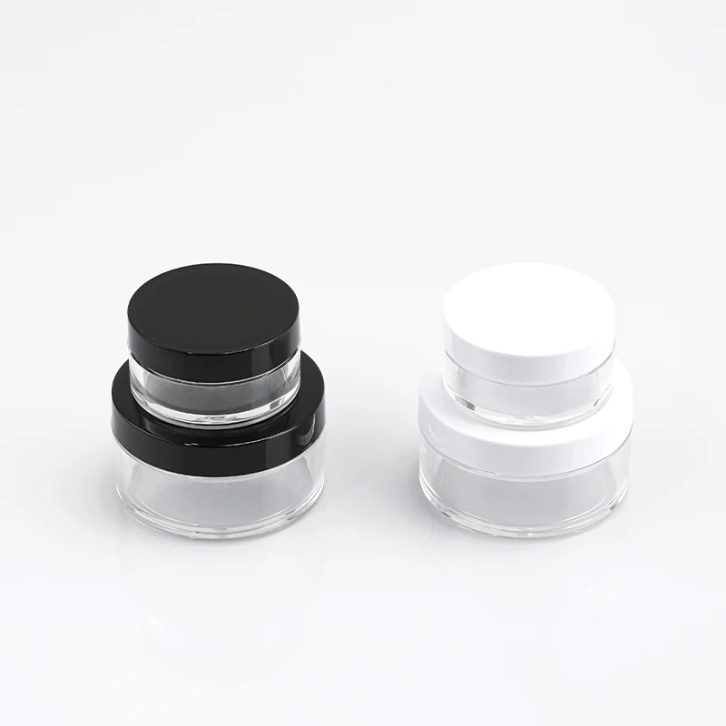 wholesale 20g 50g  black or white cap  mini empty Acrylic plastic cosmetic powder box