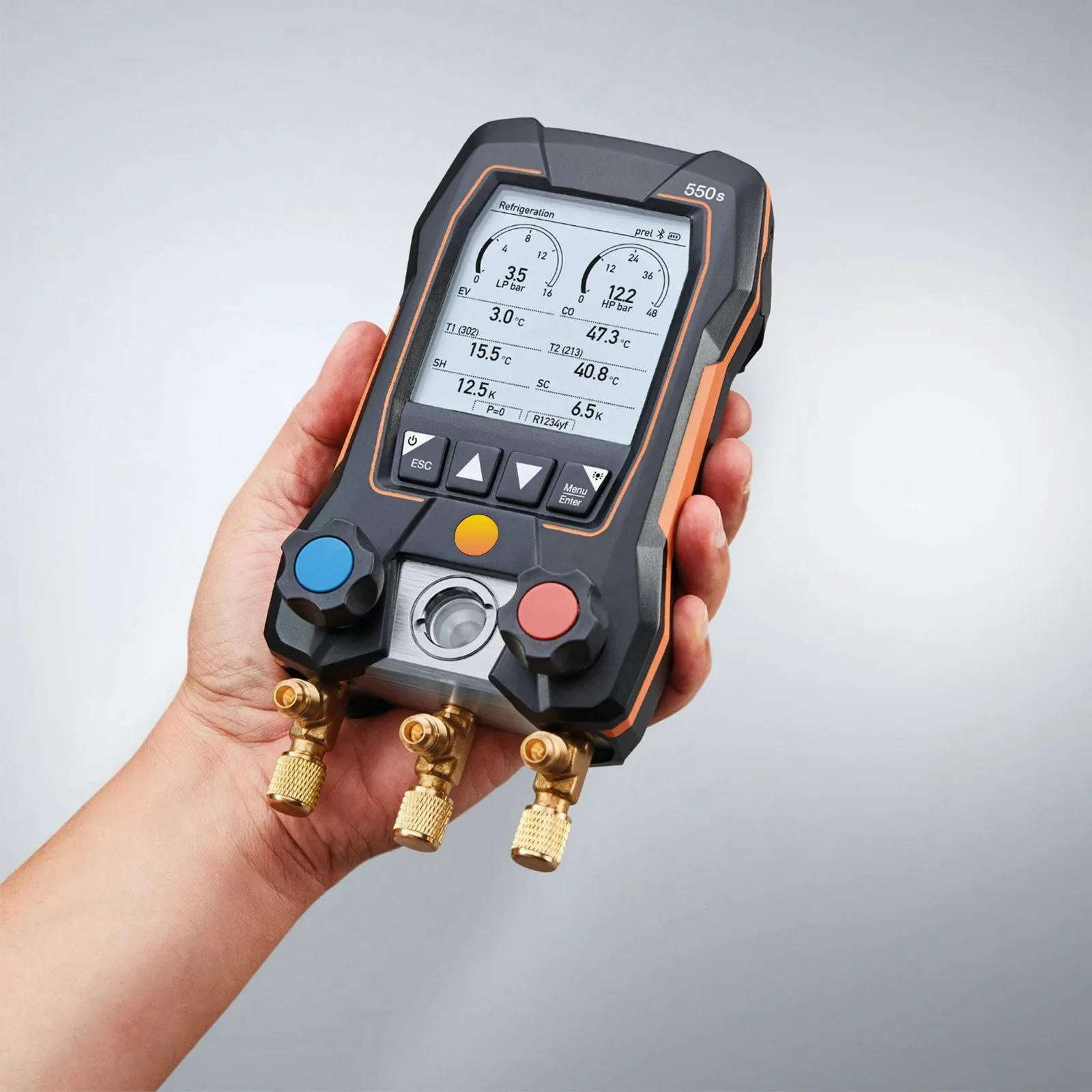 Testo 550s 549 Digital Refrigeration Gauge Manifold with Hoses Clamp Set Probes 0563 1550 Tools