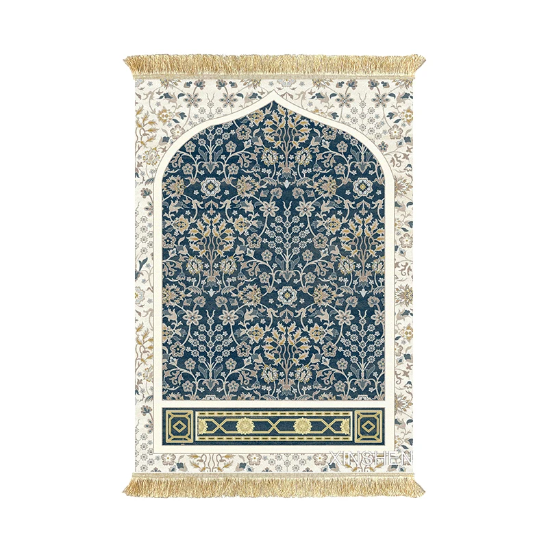 Top quality Prayer rug Anti-silp Muslim Islamic 3D-printed Sajda Worship Janamaz Luxury Portable Prayer mat