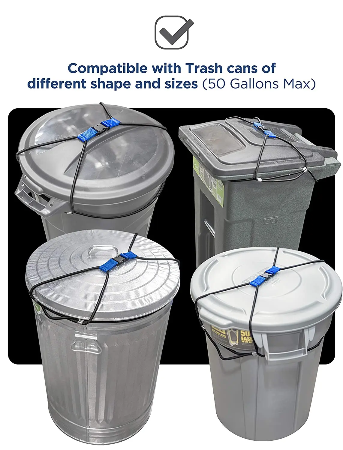 Outside Mobile Embedded External Universal Outdoor Trash Can Safety Lid Locked Trash Can Lock