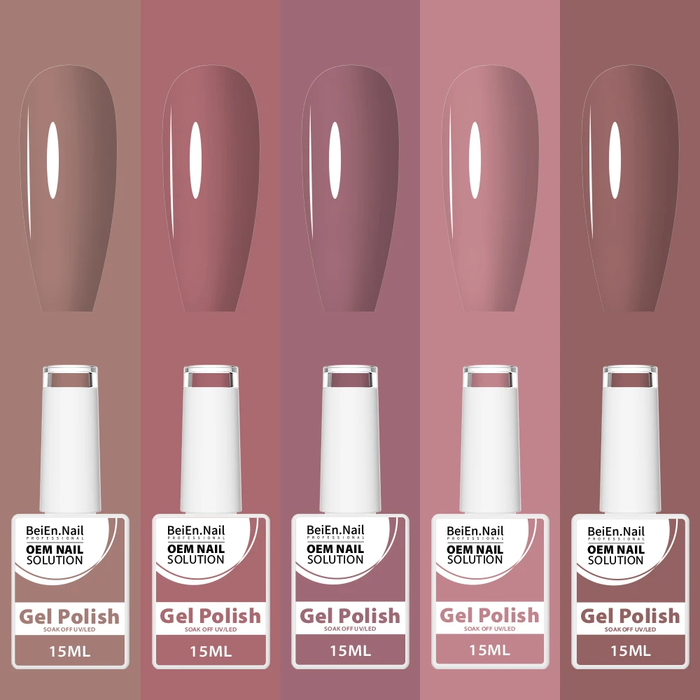 BeiEn Custom LOGO High Pigment Direct Selling Custom Private Label Logo 15ml Soak Off UV Nail Gel Polish Set OEM&ODM Bulk Popula