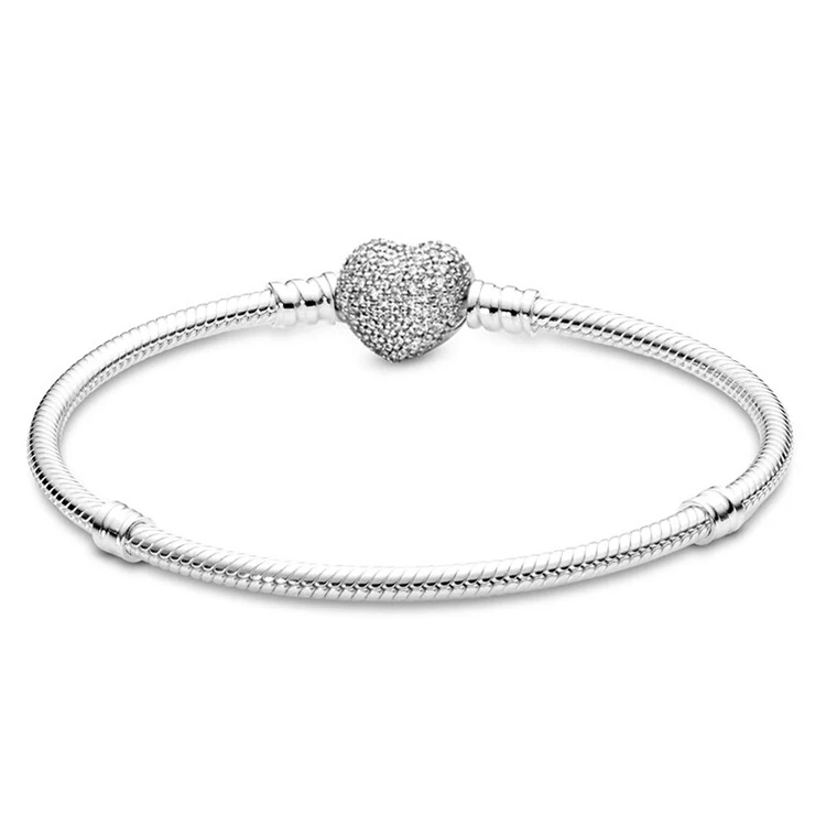 Wholesale Popular Basic Silver Charm Snake Chain Bracelet Fashion Accessories Bangle Hanging Function Basic Silver Accessory