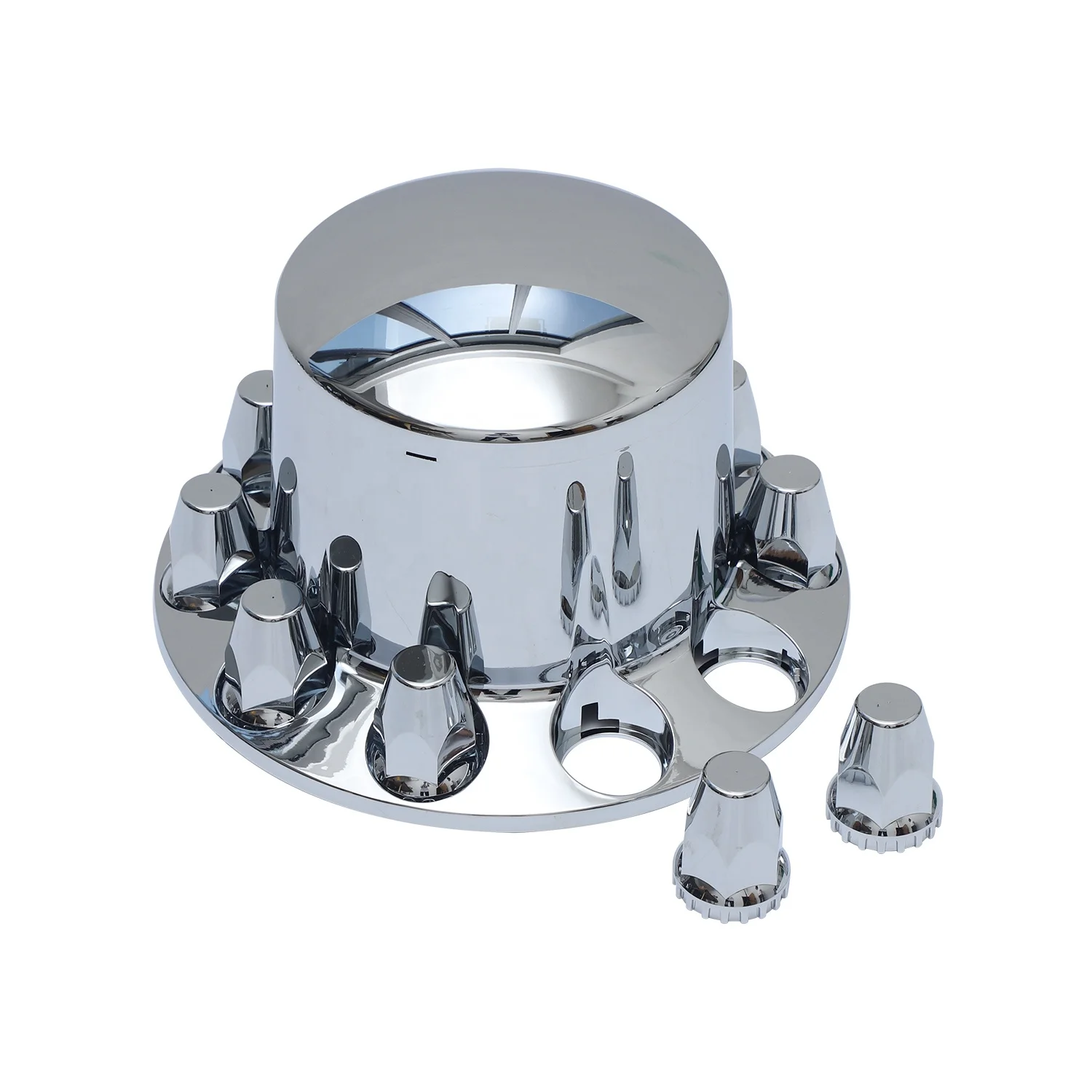 Ninetin Truxpro Standard Chrome ABS Rear Axle Covers Kit Hubcaps with 40 Pieces 33mm Thread on Lug Nut Covers for Semi Trucks