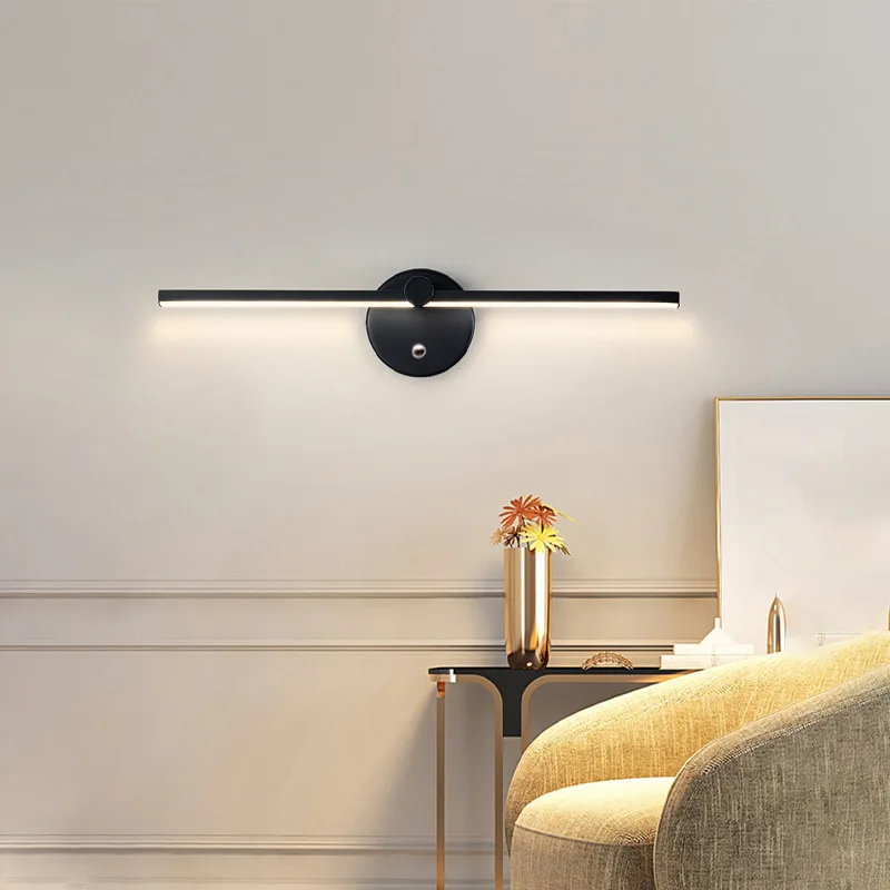 Маленькая черная настольная лампа Светодиодная настенная белая/черная для дома спальни кровати бокового зеркала передняя