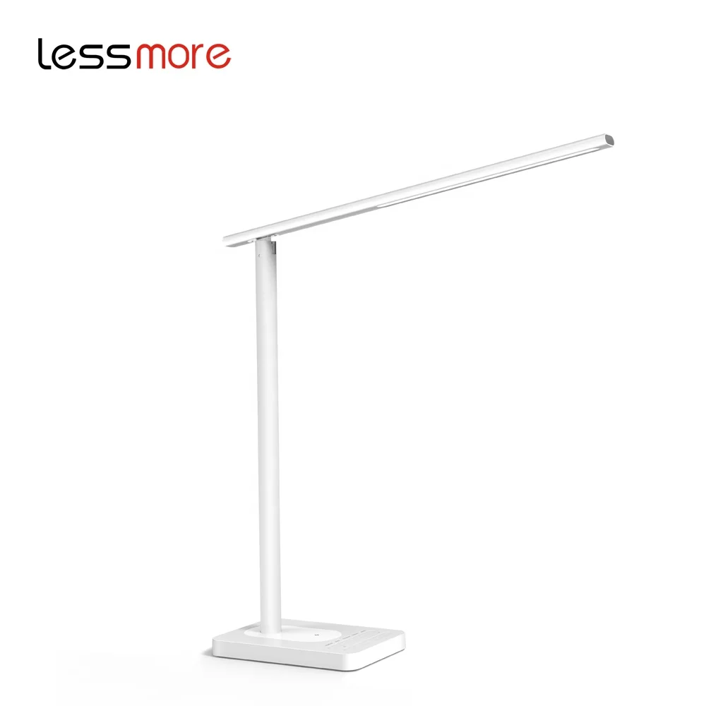 Amazon Топ продавец 2020 диммируемая настольная лампа Защита глаз офисная перезаряжаемая Светодиодная настольная лампа с беспроводным зарядным устройством