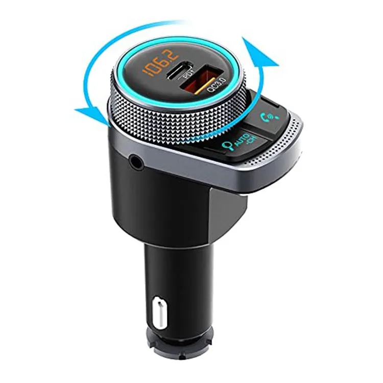 FM Transmitter Auto Scan FM USB QC3.0 PD Type C Fast Charging Car Charger Wireless 5.0 Handsfree Car FM Modulator