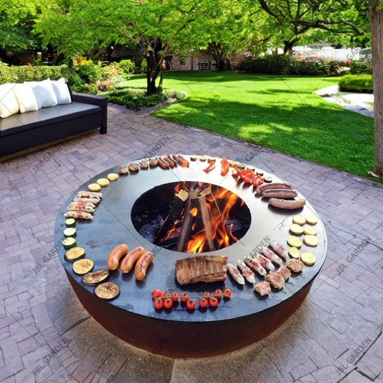 Coal Bbq Grill corten steel bbq outdoor charcoal bbq grill