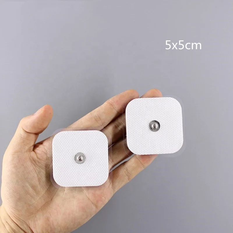 5*5cm tens snap electrode pads 3.5mm snap connector non woven fabric self adhesive electrode pads