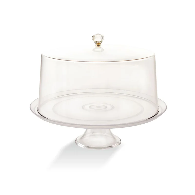 Transparent 12 inch Dome Cover stackable Unbreakable Polycarbonate Food Cake Cover Stand