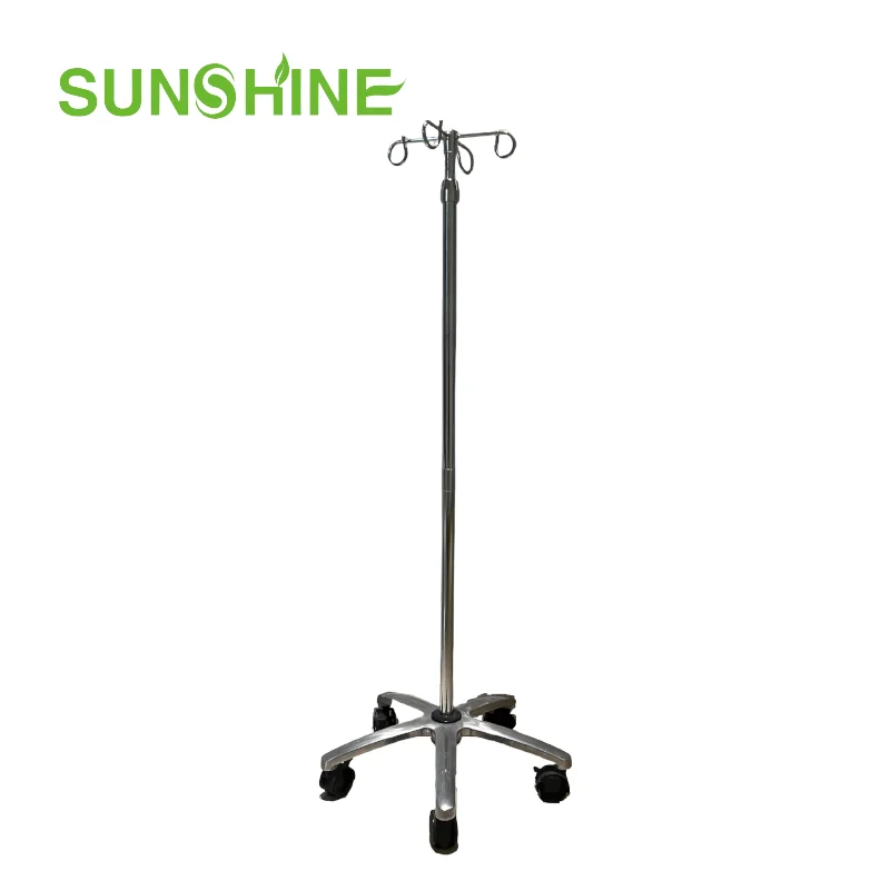 BE439 IV Pole with LightWeight Aluminum Base Durable Medical IV Pole For Hospital Height Adjustable IV Pole Base
