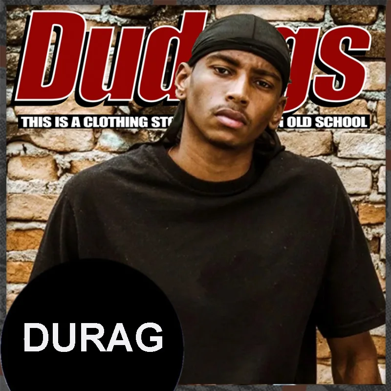 Wholesale Solid Headcover Turban Hat Doo Rag Satin Silky Style Durag for men custom logo Bandana Satin durags with logo