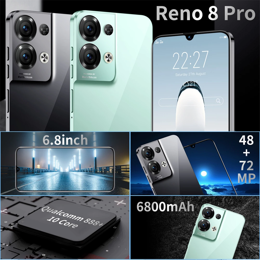 2022 16gb+512gb huawe hawei reno 8 pro free sample android phone smartphone mobile phone for cellphone unlocked