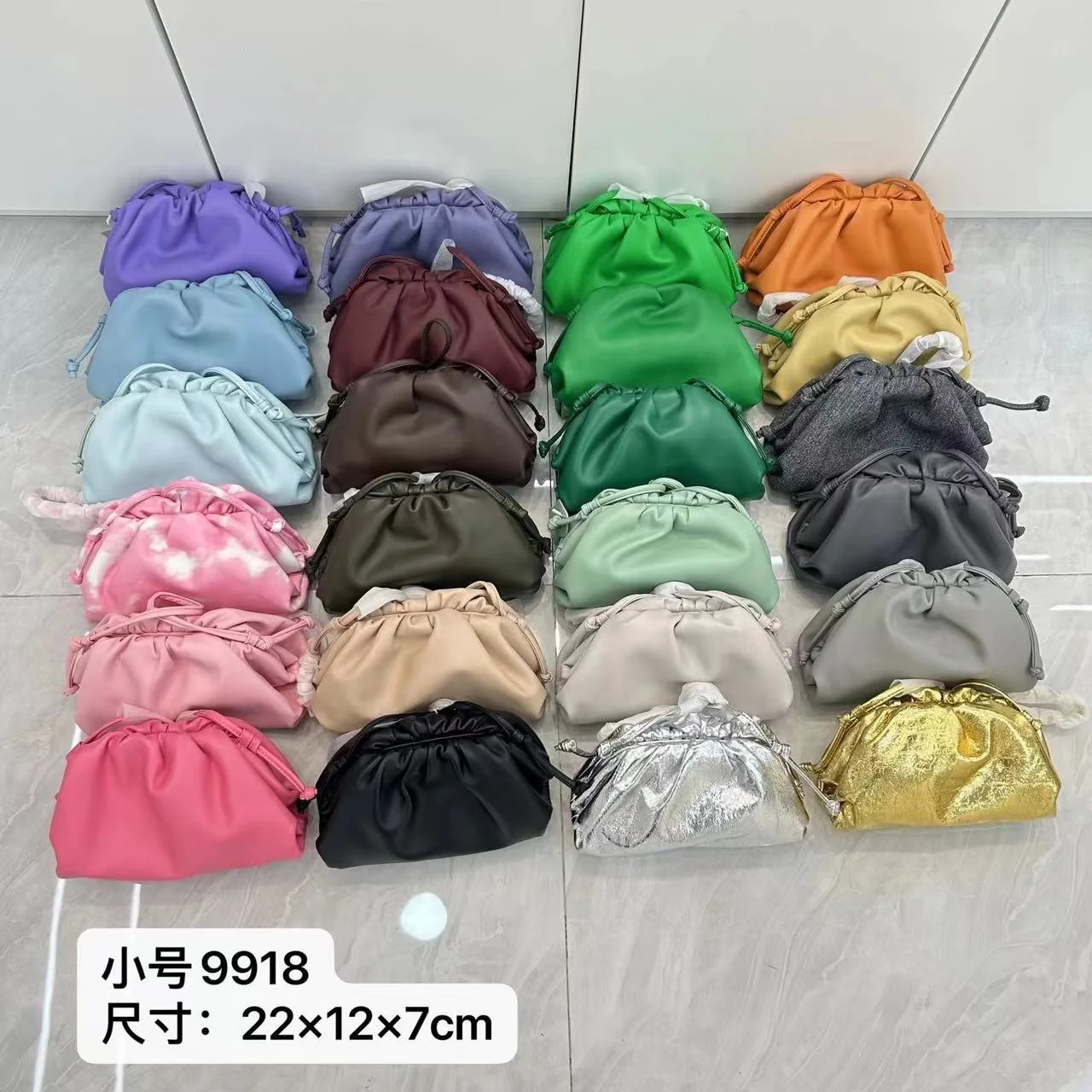 fashion women small genuine leather mini soft cloud bag for lady hand clutch bag purse with string strap pouch evening purse