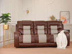 Электрический синтетический кожаный домашний кинотеатр, модульное кресло с откидной спинкой и зарядным устройством для телефона