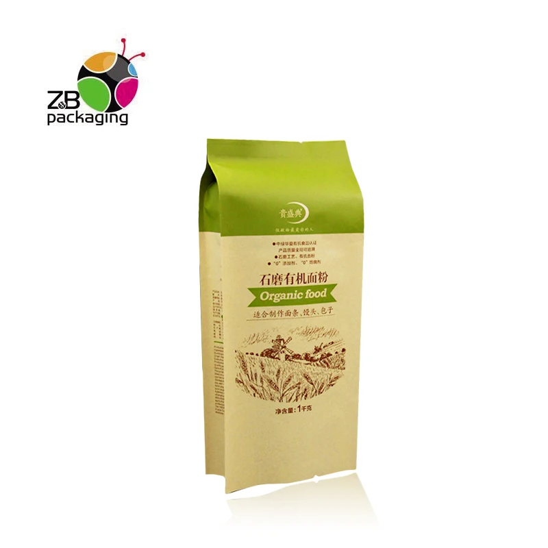 customized food grade wheat flour packing bags heat seal 1KG