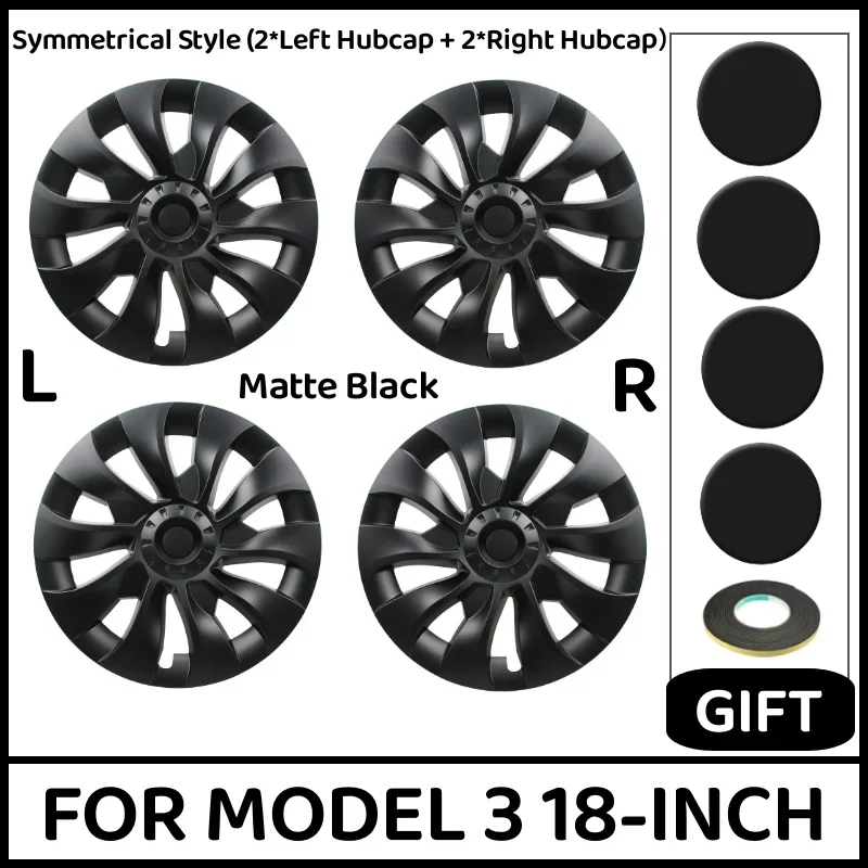 4PCS 18Inch Wheel Caps For Tesla Model 3 2023 Hub Cap Automobile Performance Replacement Wheel Hubcap Full Rim Cover Accessories