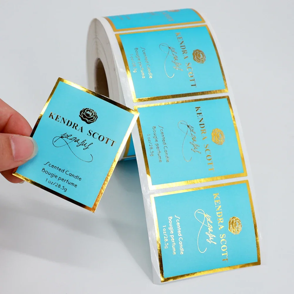 Customized private logo gold foil waterproof vinyl sticker self-adhesive Cosmetic Skincare Bottles packaging label stickers