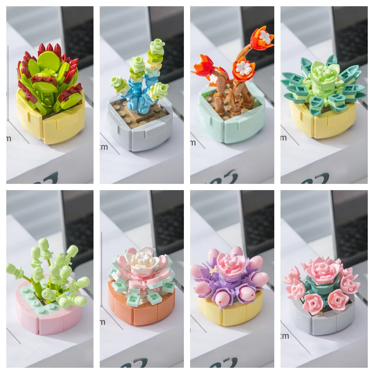 2024 Hot Sale Succulent Pots Bricks Toys Lucky Mini Flowers 32 Types Building Block Sets For Kids